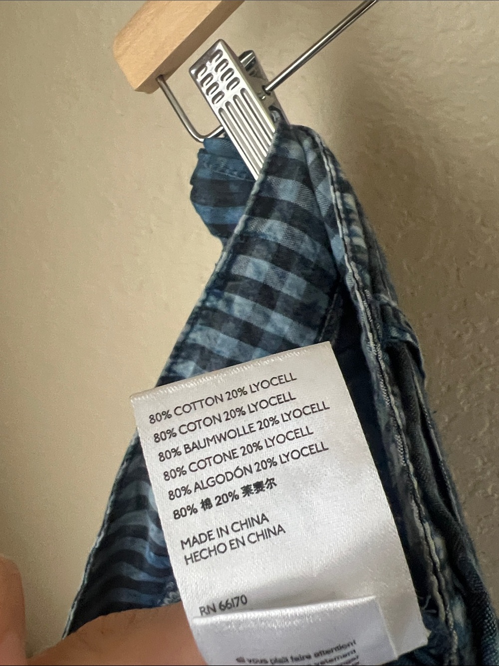 Anthropologie maeve washed blue gingham belted pants - Picture 8 of 8
